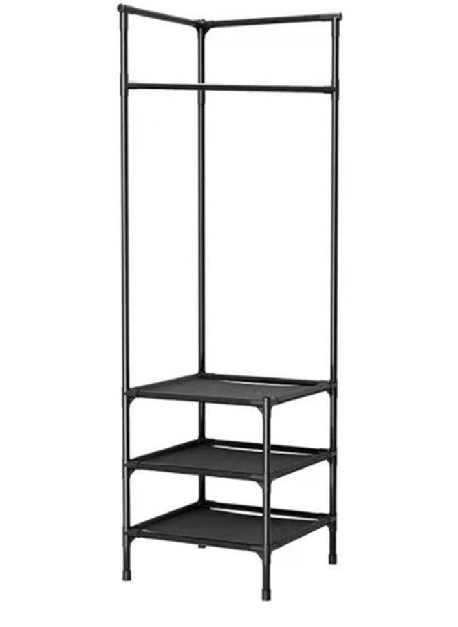 Corner Coat Rack Multi-function Floor Standing Clothes Hanger Racks Black