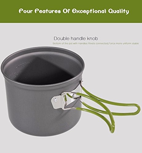 ZIGLY CAMPSOR Portable Outdoor Cooking Set Anodised Aluminum Non-Stick Pot Bowl Cookware Camping Picnic Hiking Utensils Camping Cooking Equipment - Image 2