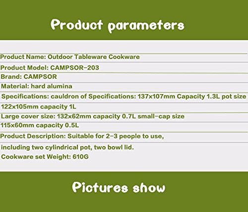 ZIGLY CAMPSOR Portable Outdoor Cooking Set Anodised Aluminum Non-Stick Pot Bowl Cookware Camping Picnic Hiking Utensils Camping Cooking Equipment - Image 4