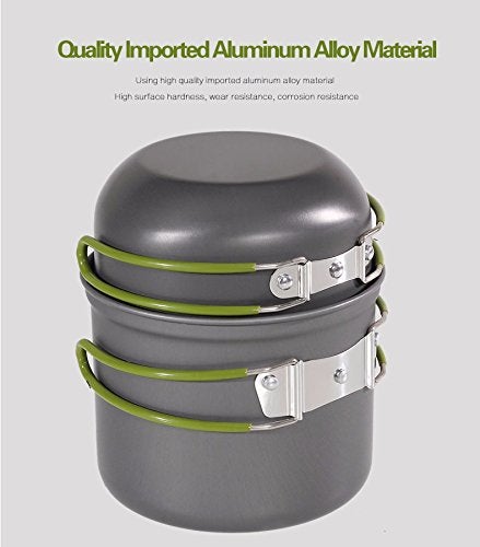 ZIGLY CAMPSOR Portable Outdoor Cooking Set Anodised Aluminum Non-Stick Pot Bowl Cookware Camping Picnic Hiking Utensils Camping Cooking Equipment - Image 3