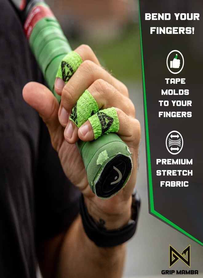 GRIP MAMBA Elastic Athletic Finger Tape, 1”Wide w/Premium Adhesive, Protects Hand Thumb Fingers Enhances Grip, Sleeve Blister Wrap for Sports, Golf, Tennis, Basketball, Pickleball (Green, 3 Rolls) - Image 4