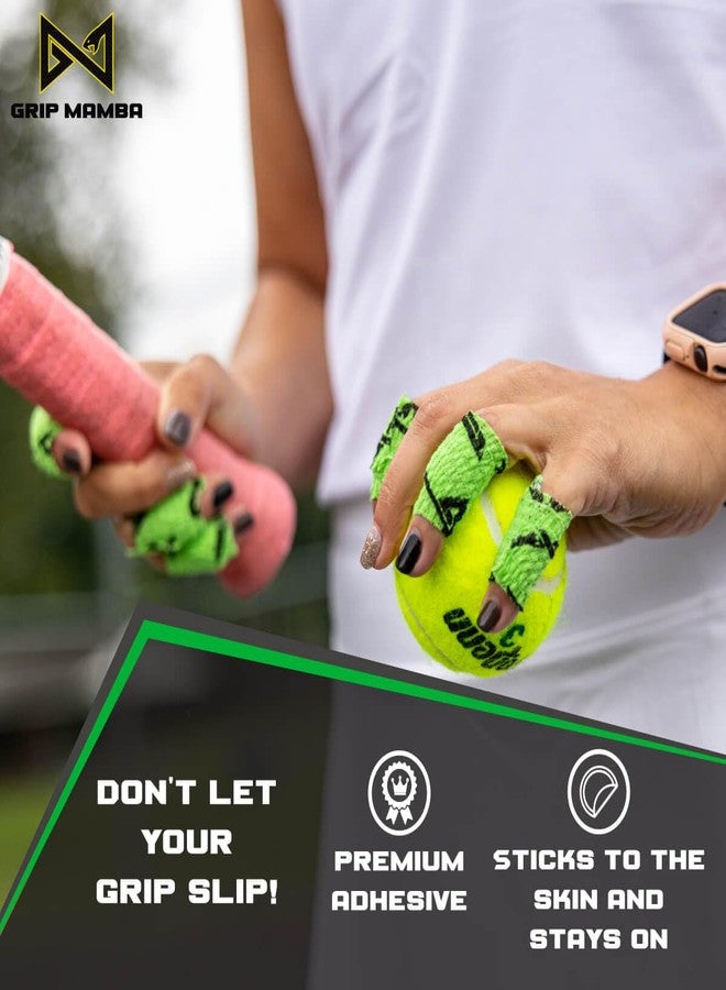 GRIP MAMBA Elastic Athletic Finger Tape, 1”Wide w/Premium Adhesive, Protects Hand Thumb Fingers Enhances Grip, Sleeve Blister Wrap for Sports, Golf, Tennis, Basketball, Pickleball (Green, 3 Rolls) - Image 3