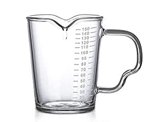 UNIQUE CART 150ML Espresso Measuring Cup for Barista Use | 2.5oz Shot Glass with Scale | Double Spout Milk Pitcher for Pouring & Brewing | U Shape Coffee Measuring Tool-Pack of 1 - Image 1