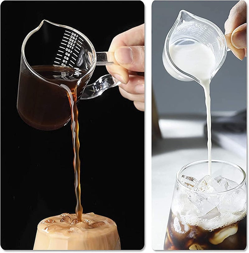 UNIQUE CART 150ML Espresso Measuring Cup for Barista Use | 2.5oz Shot Glass with Scale | Double Spout Milk Pitcher for Pouring & Brewing | U Shape Coffee Measuring Tool-Pack of 1 - Image 4
