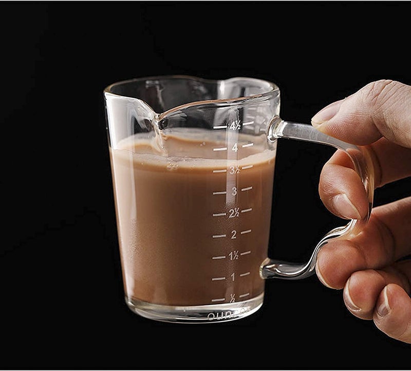 UNIQUE CART 150ML Espresso Measuring Cup for Barista Use | 2.5oz Shot Glass with Scale | Double Spout Milk Pitcher for Pouring & Brewing | U Shape Coffee Measuring Tool-Pack of 1 - Image 5