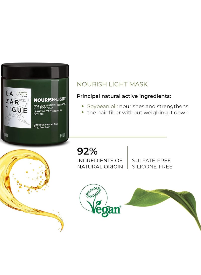 Lazartigue Lazartigue Nourish-Light Mask, Enhanced with the Richness of Soybean Oil, Strengthens Hair Fibers, Softens and Moisturizes Hair, 8.4 Fl Oz  - Image 3