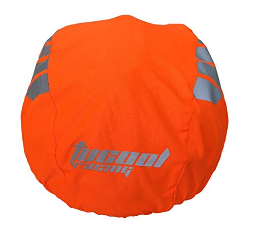 Tucool Racing Night Visual Waterproof Windproof Bike Bicycle Helmet Cover Cycling Rain Cover (Fluorescent Orange) - Image 4
