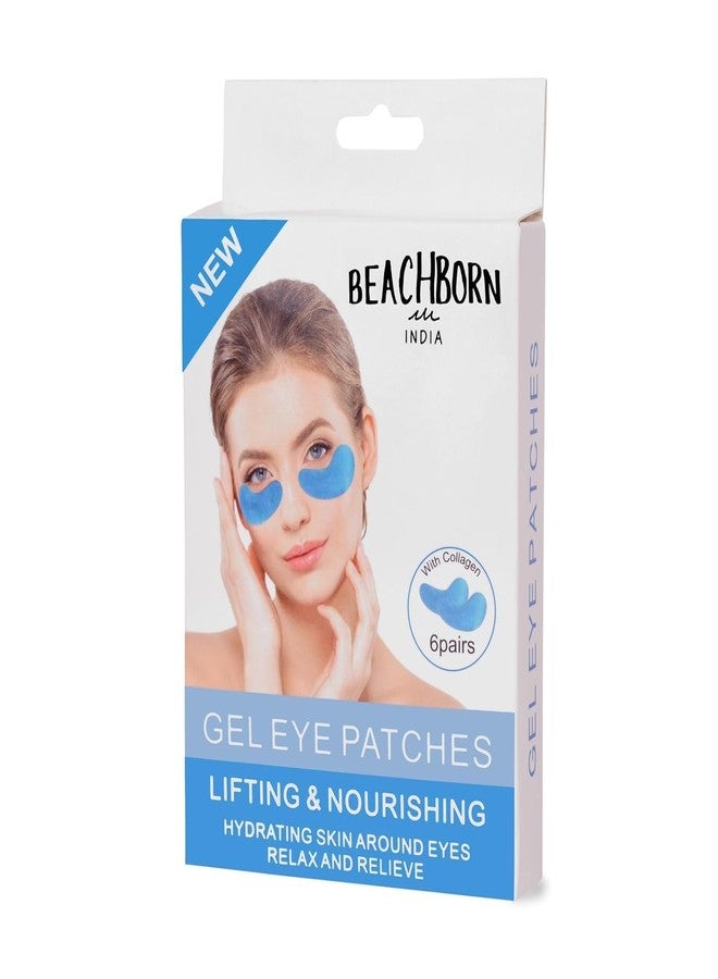 BEACHBORN INDIA Gel Eye Patches 6 Pairs With Collagen Lifting & Nourishing Hydrating & Refresh for Puffy Eyes, Under Eye Bags & Dark Circles, Natural Collagen Eye Gels Pads, Crystal Anti-Aging Eye Mask - Image 1