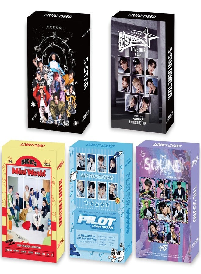 eTel Like 5 Pack/275 Pcs Stray Kids 5 Star Lomo Card Photocards Greeting Card with Postcards Box - Image 1