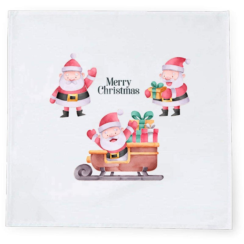 Khakee 6 Pcs Christmas Theme Tafta Silk Table Napkins 10x 10 for Xmas Decoration Christmas OrnamentsChristmas Gift npxmas72P - Image 2