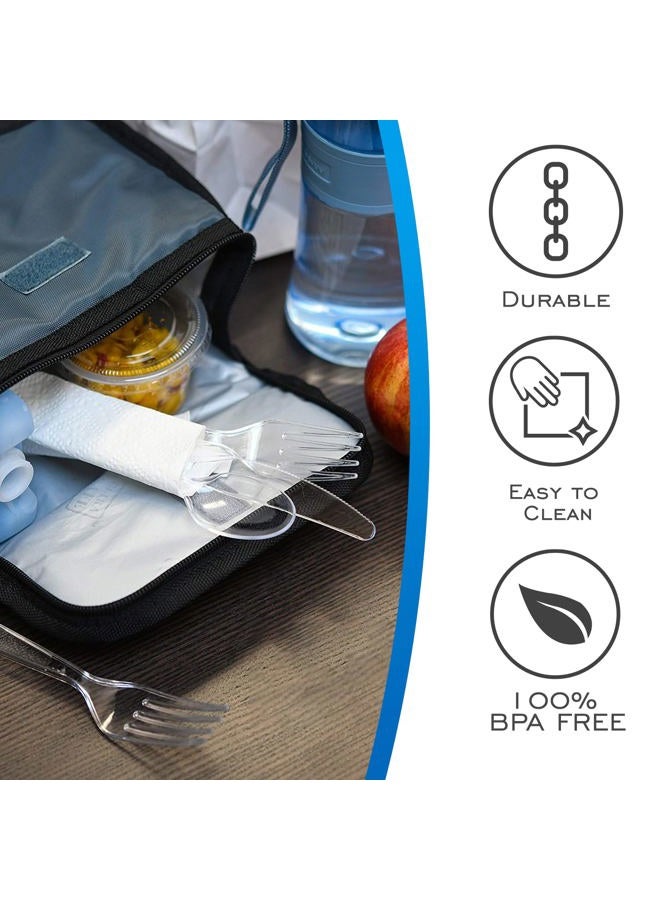 EDI [300 Knives] Heavy-Duty Clear Disposable Plastic Cutlery | Value Pack | BPA-Free | Recyclable - Image 2