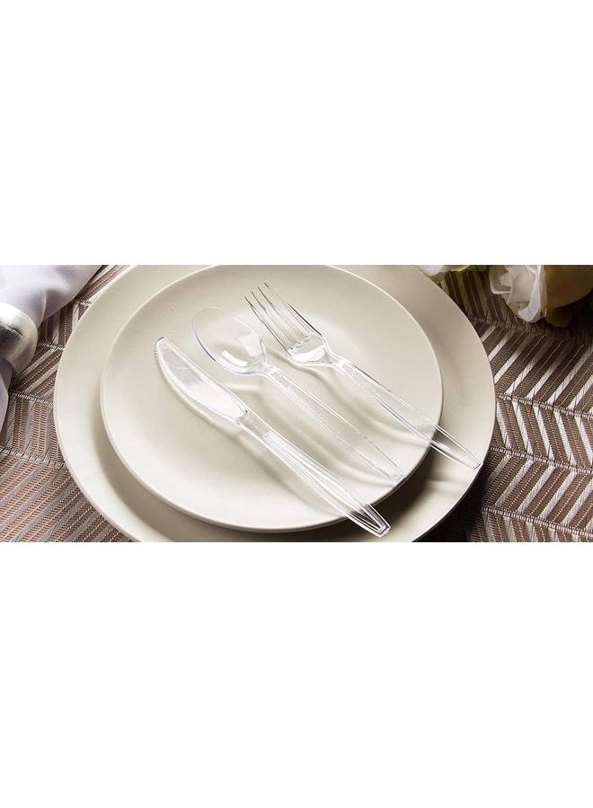 EDI [300 Knives] Heavy-Duty Clear Disposable Plastic Cutlery | Value Pack | BPA-Free | Recyclable - Image 4