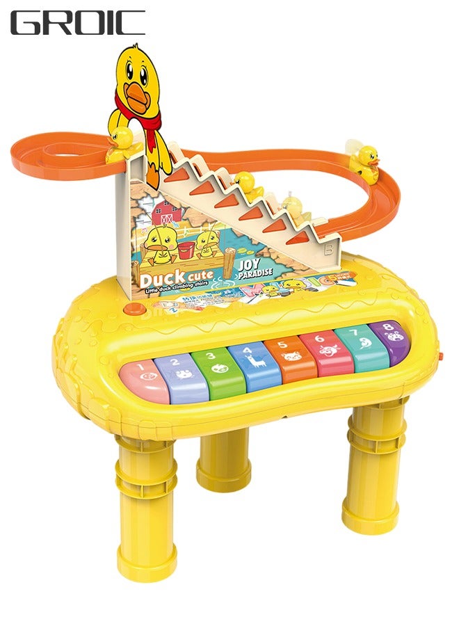 GROIC Children's Early Education Instruments Little Yellow Duck 2 in 1 Stair Climbing Electronic Piano Toy Set - Image 1