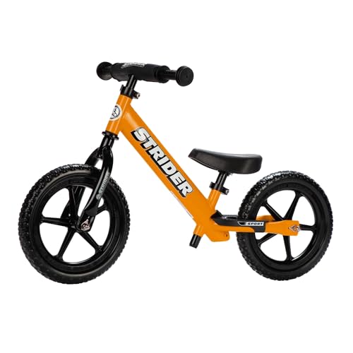 Strider 12 Sport Bike Orange No Pedal Balance Bicycle for Kids 1 to 4 Years Includes Safety Pad Padded Seat Mini Grips FlatFree Tires ToolFree Assembly Adjustments - Image 1