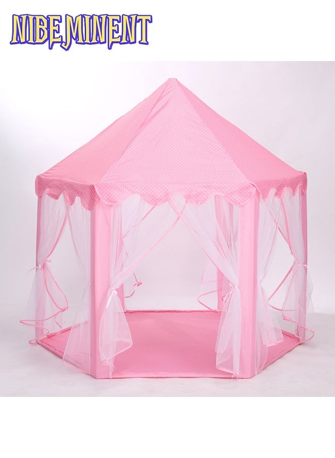 NIBEMINENT Playhouse Tent for Girls with Princess Castle LED Star Lights, Indoor Outdoor Large Kids Play Tent for Imaginative Games, Princess Tent - Image 2