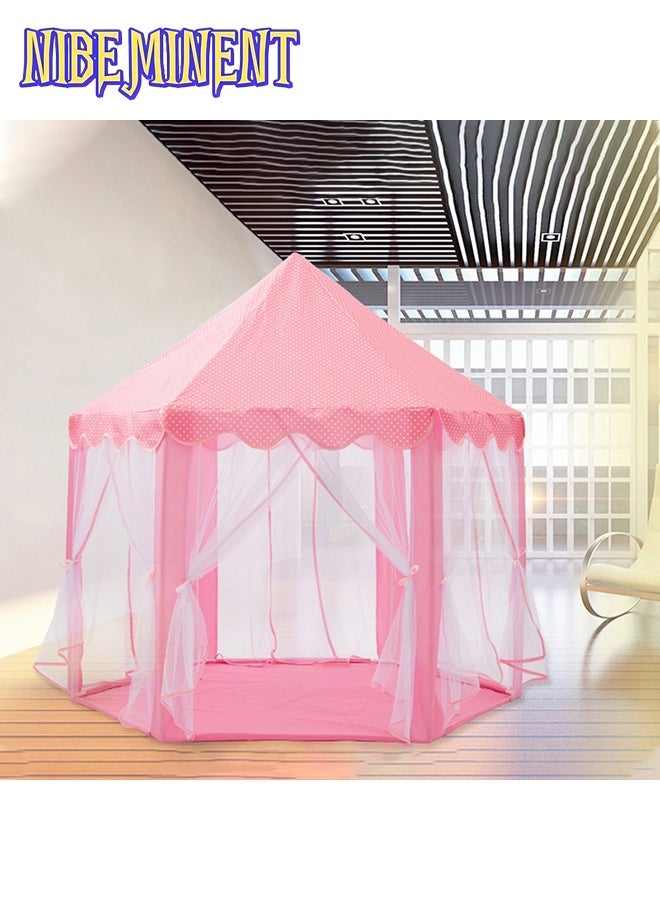 NIBEMINENT Playhouse Tent for Girls with Princess Castle LED Star Lights, Indoor Outdoor Large Kids Play Tent for Imaginative Games, Princess Tent - Image 3