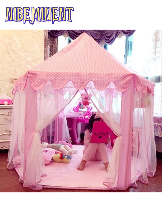 NIBEMINENT Playhouse Tent for Girls with Princess Castle LED Star Lights, Indoor Outdoor Large Kids Play Tent for Imaginative Games, Princess Tent - Image 5