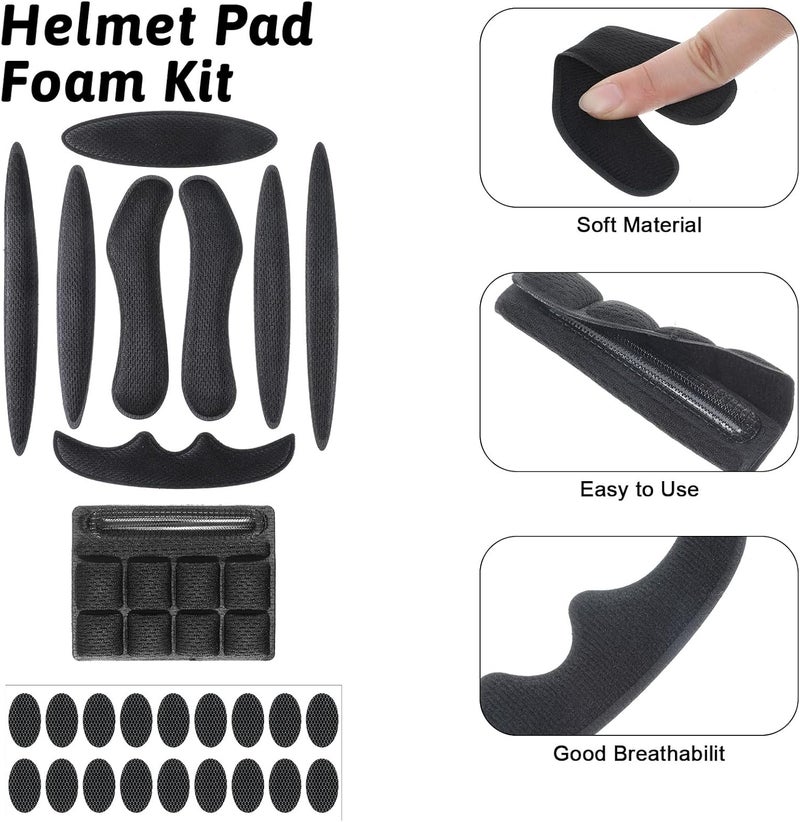 LXUEJIE Universal Helmet Padding Kit - Foam Pads Set for Bicycle and Motorcycle Helmets - Image 5