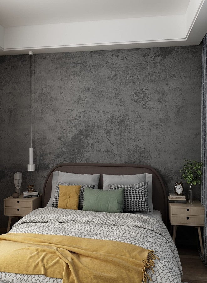 3yecao 16"×708" Extra Thick Big Roll Dark Blue Grey Concrete Wallpaper Peel And Stick Waterproof Gray Concrete Contact Paper Vinyl 3d Faux Self Adhesive Cement Tile Sticker For Bedroom Store Gym Walls - Image 4