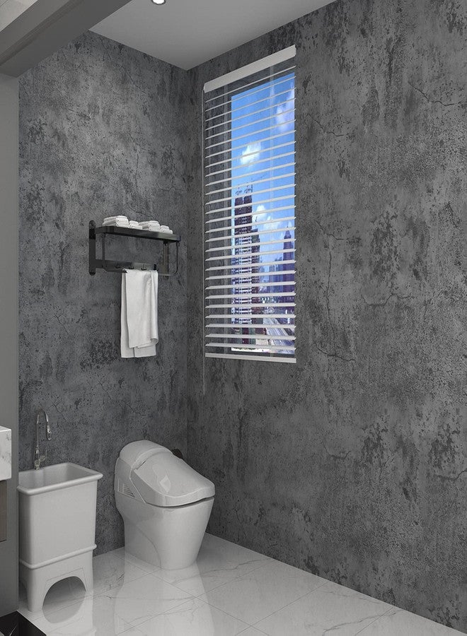 3yecao 16"×708" Extra Thick Big Roll Dark Blue Grey Concrete Wallpaper Peel And Stick Waterproof Gray Concrete Contact Paper Vinyl 3d Faux Self Adhesive Cement Tile Sticker For Bedroom Store Gym Walls - Image 3
