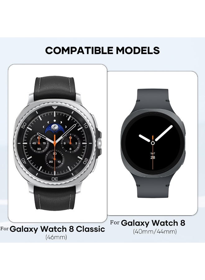 Silicone Bands For Samsung Galaxy Watch 8 Band 40mm 44mm/Galaxy Watch 8 Classic Band 46mm No Gap Soft Silicone Replacement Strap for Men Women (Black) - Image 2