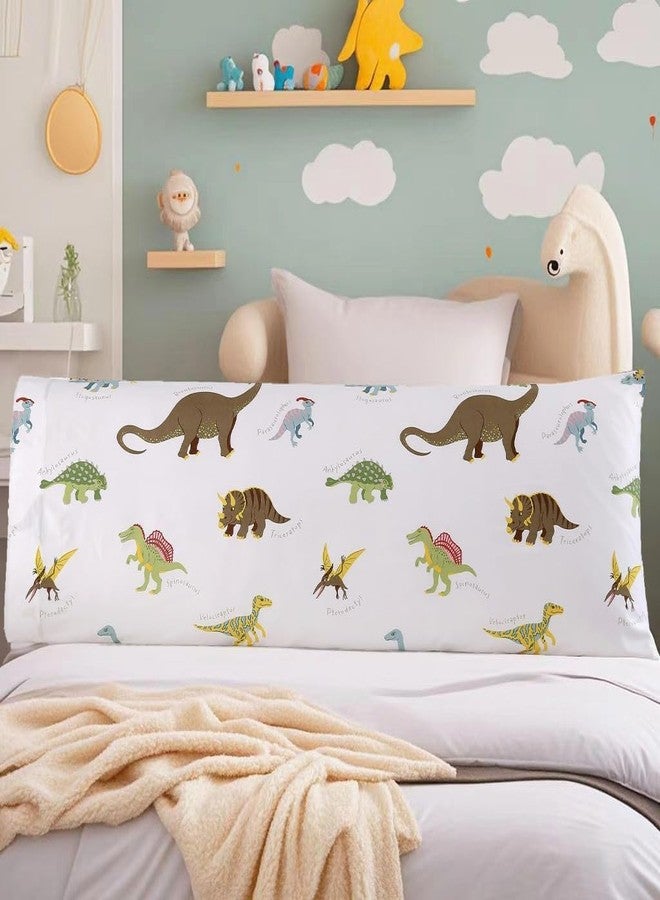 MAG 1Pcs Dinosaur Body Pillowcase(20”*54”),Dinosaur Pillowcase Based White,Soft Microfiber, for Kids Toddler Teens Boys and Girls. - Image 1