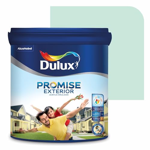 Dulux Promise Exterior Emulsion Paint (1L, Mist)Ideal for exterior wall paint, smooth finish, anti-peel & anti-crack, perfect for dry to moderate climates, 3-year warranty - Image 1