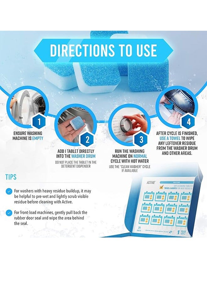 12PCS Washing Machine Cleaner Effervescent Tablets Washing Machine Cleaner Descaling Agent Deep Cleaning Tablets Suitable For Washing Machine Cleaning, Sterilization And Decontamination  - Image 4