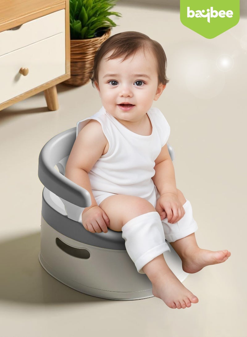 بيبي مقاعد تدريب الأطفال على استخدام المرحاض من Baybee Giggle|مقعد المرحاض للأطفال مع صينية قابلة للإزالة خالية من مادة BPA|مقعد مرحاض للأطفال من عمر 1-3 سنوات للأولاد والبنات (رمادي) - Image 2