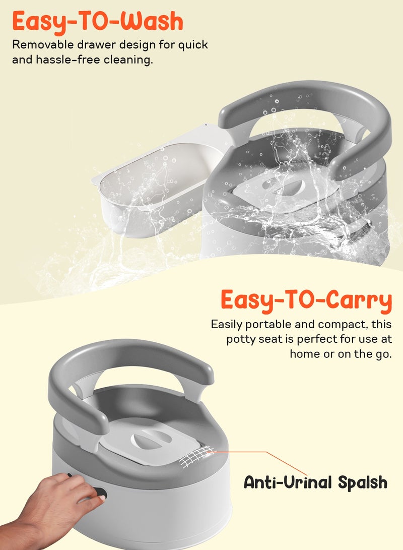 بيبي مقاعد تدريب الأطفال على استخدام المرحاض من Baybee Giggle|مقعد المرحاض للأطفال مع صينية قابلة للإزالة خالية من مادة BPA|مقعد مرحاض للأطفال من عمر 1-3 سنوات للأولاد والبنات (رمادي) - Image 5