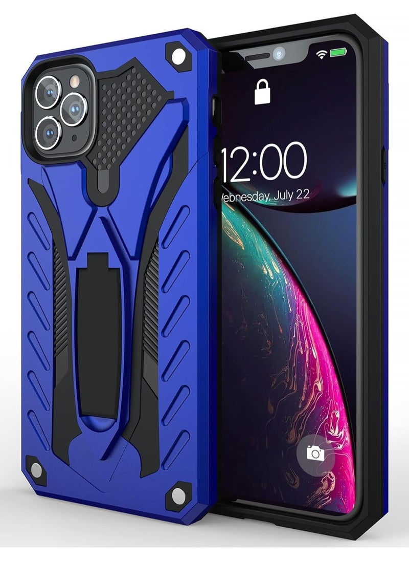 Bills - iPhone 12 Pro Max Premium Armor Case Built-In Kickstand - Military-Grade Shockproof Protective Cover with Reinforced Corners (Blue) - Image 1