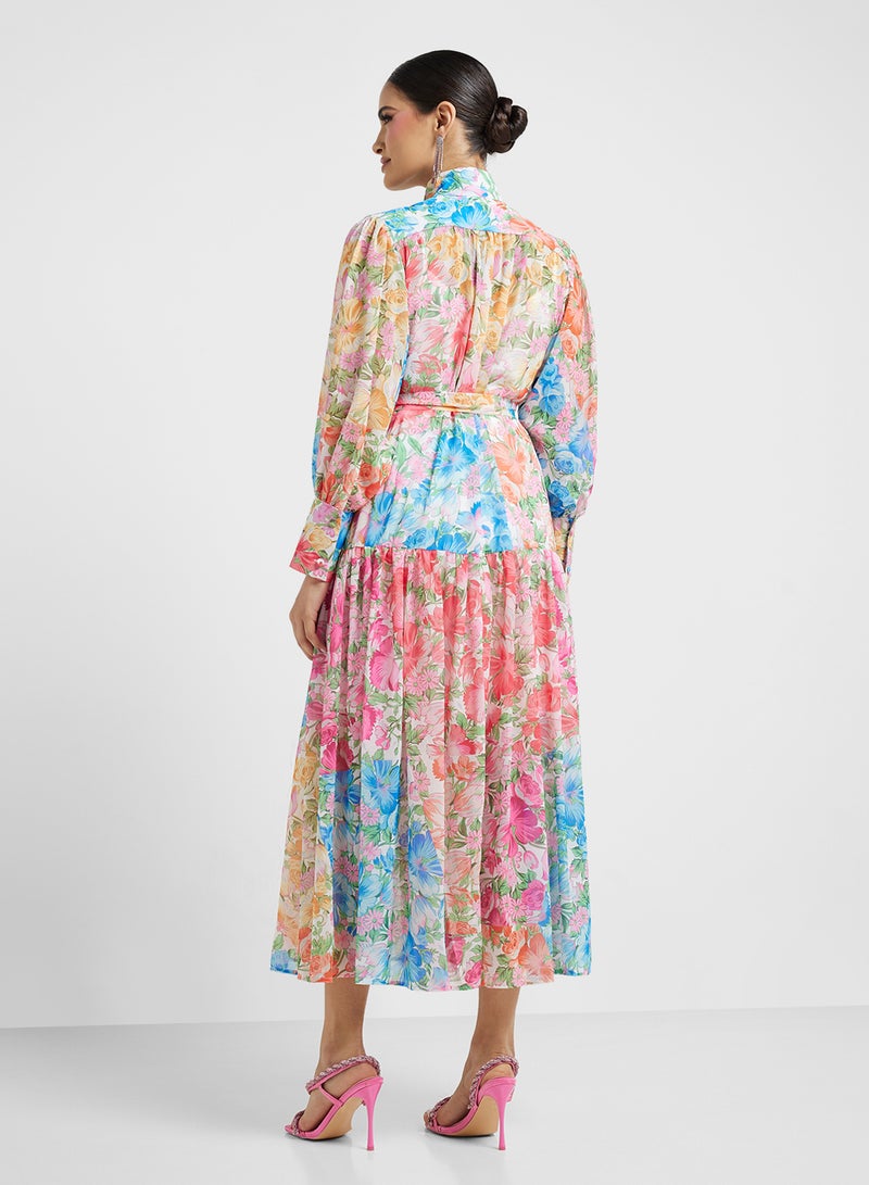 Khizana Floral Belted Midi Dress - Image 2