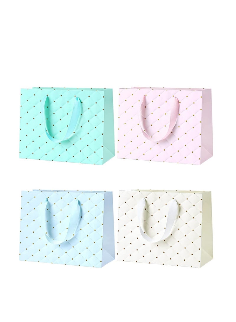 Zikra Gift Bags Medium Gift Bag-Birthday Gift Bag for Presents, Thicken Natural Craft Wrapping Bags with Handle, Unique Wedding Birthday Party Baby Shower Teacher Gift Bag, Men Women Gift Bag 4Pcs - Image 1