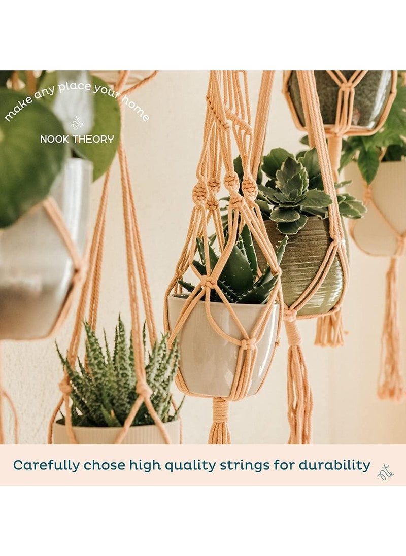 Antikiano 6-Pack Macrame Plant Hanger - 12 Ceiling Hooks, Plant Hanger Indoor, Hanging Plant Holder, Hanging Planters for Indoor Plants, Boho Plant Hanger, Plant Hangers Indoor Macrame (Caramel)  - Image 2