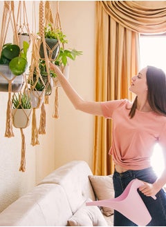 Antikiano 6-Pack Macrame Plant Hanger - 12 Ceiling Hooks, Plant Hanger Indoor, Hanging Plant Holder, Hanging Planters for Indoor Plants, Boho Plant Hanger, Plant Hangers Indoor Macrame (Caramel)  - Image 4