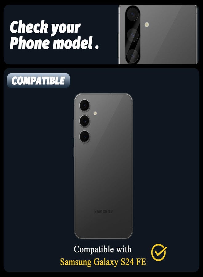 Orzero (3 Pack) Camera Lens Protector Compatible for Samsung Galaxy S24 FE, Protector de Cámera Tempered Glass 9H Anti-Scratch Case Friendly Does Not Affect Night Shots and Flash - Image 2