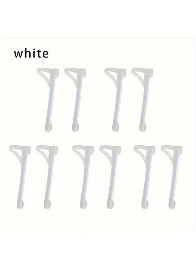10Pcs White Anti Slip Silicone Eyewear Retainers Universal Fit Sports Glasses - Image 1