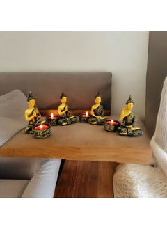 Taşdevri Life Tasdevri Life Decorative 4 Buddha Candle Holder Tealight  - Image 1