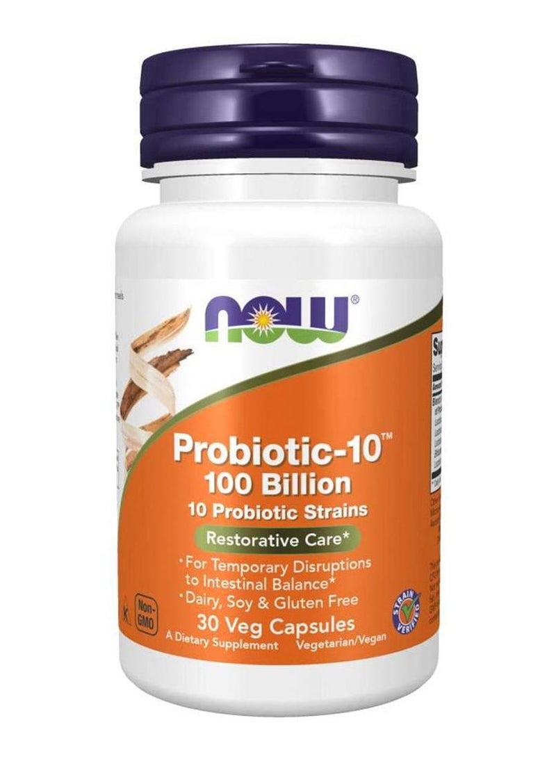 Now Probiotic 10 Strains 100 Billion Caps 30S