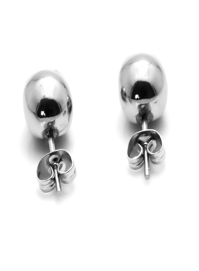 Xusamss Punk Jewelry Stainless Steel Skull Head Stud Earrings(Silver) - Image 5