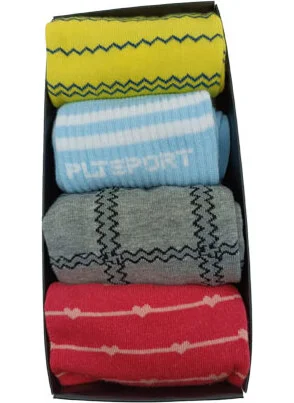 لينوتي Women's Socket 4-Piece Colorful Socks