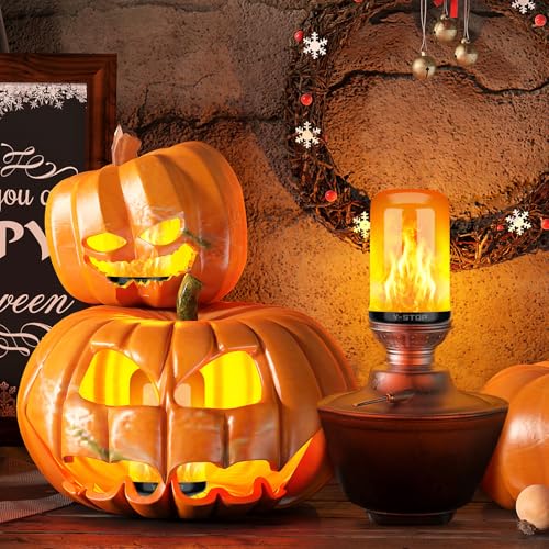 Y- STOP Y-STOP Halloween Decorations Upgraded LED Flame Light Bulbs, 4 Modes Flickering Light Bulb with Upside Down Effect, E26 Base Flame Bulb for Halloween Lights, Christmas Decoration, Party Decor (2 PCS) - Image 3