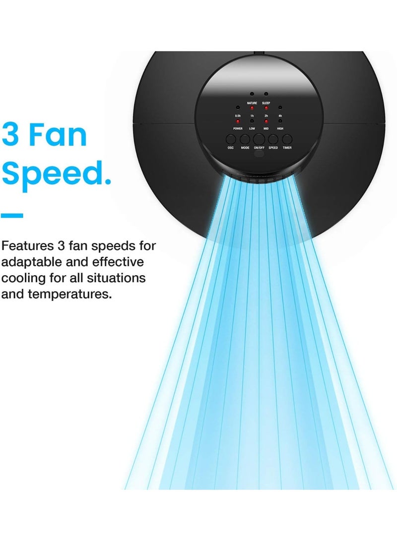 Pro Breeze 30" Tower Fan with LED Light Indicator, Powerful & Energy-Efficient with Remote Control, 7-Hour Timer & 3 Cooling Modes for Home and Office  - Image 2