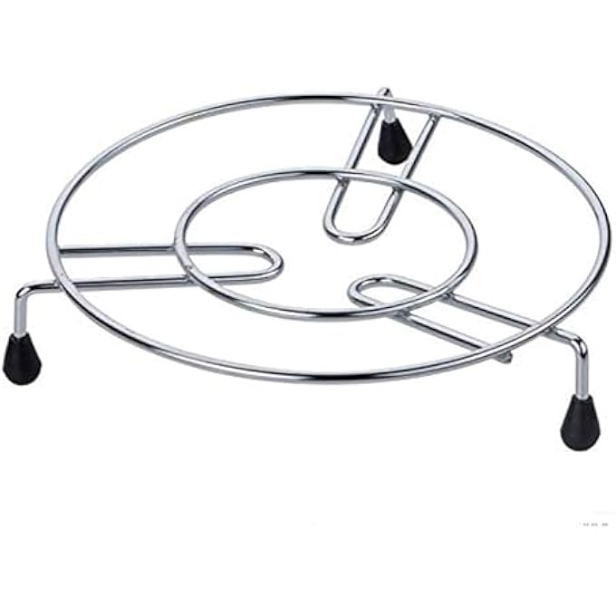 الكبريت حامل أواني من الفولاذ المقاوم للصدأ، حامل دائري للطهي بالبخار، مقاوم للحرارة، حامل أطباق ساخن، حامل طباخ دونجا، فضي - Image 1