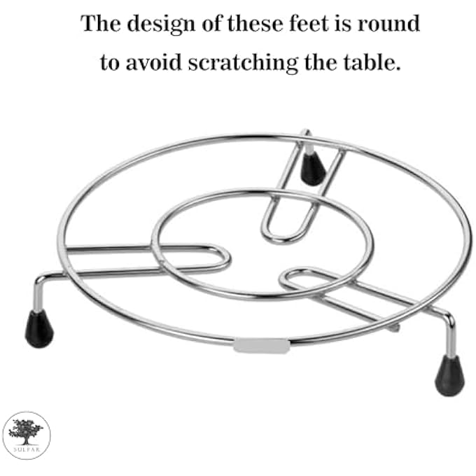 الكبريت حامل أواني من الفولاذ المقاوم للصدأ، حامل دائري للطهي بالبخار، مقاوم للحرارة، حامل أطباق ساخن، حامل طباخ دونجا، فضي - Image 4