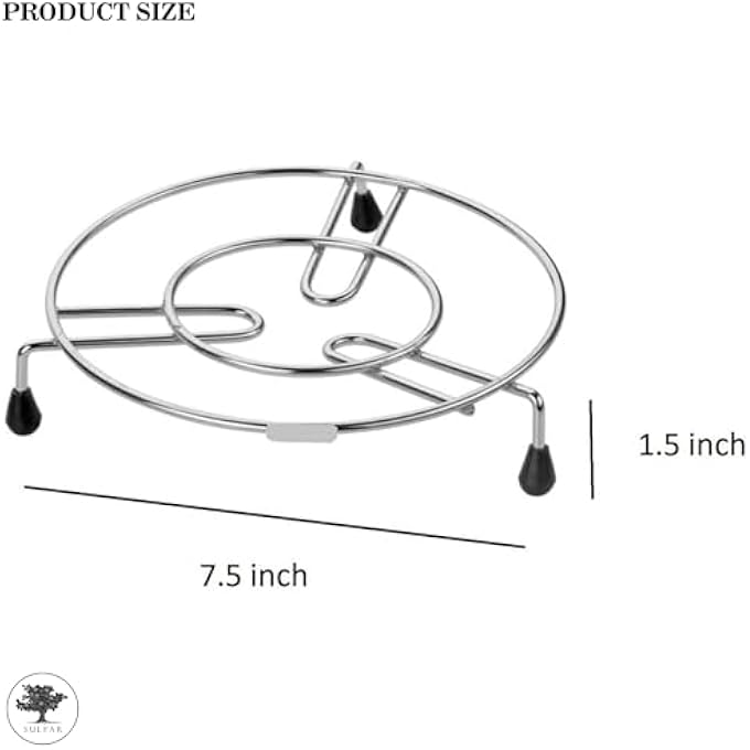 الكبريت حامل أواني من الفولاذ المقاوم للصدأ، حامل دائري للطهي بالبخار، مقاوم للحرارة، حامل أطباق ساخن، حامل طباخ دونجا، فضي - Image 3