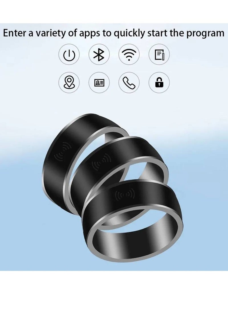 NFC Smart Ring Electronic Bluetooth Ring Solar Ring Multifunctional IC/ID Rewritable Analog Access Card Tag Key Ip68 Waterproof (Size 12) - Image 4