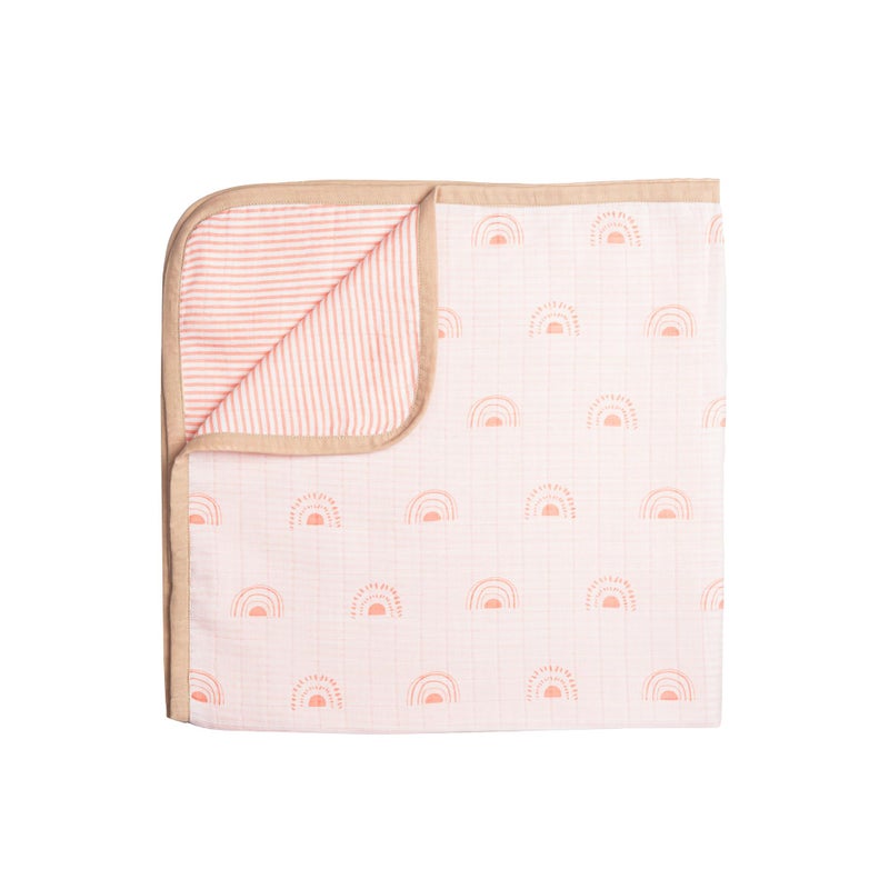 Masilo 100% Organic Muslin Newborn Cotton Baby Blanket/Sustainable Unisex/Rainbow/Modern Summer Baby Essentials/Lightweight/Pack of 1 - Image 1
