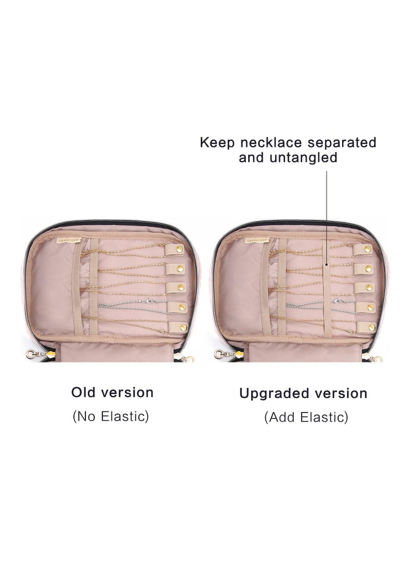 general Jewelry Organizer Travel Jewelry Organizer for Necklace, Earrings, Rings, Bracelet, Soft Pink - Image 5