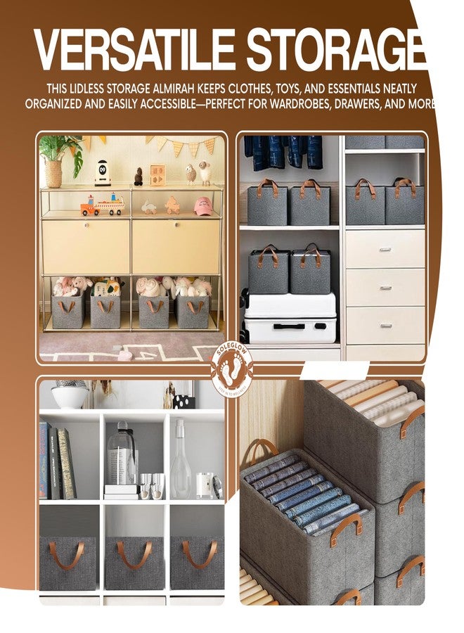 SOLEGLOW Wardrobe Storage Box for clothes, pants, jeans sweaters Metal Frame Rectangle fabric storage baskets Cloth Organize Dress Saree Shirt T-Shirt Rectangle shape fits shelves Box (Pack of 1) - Image 5